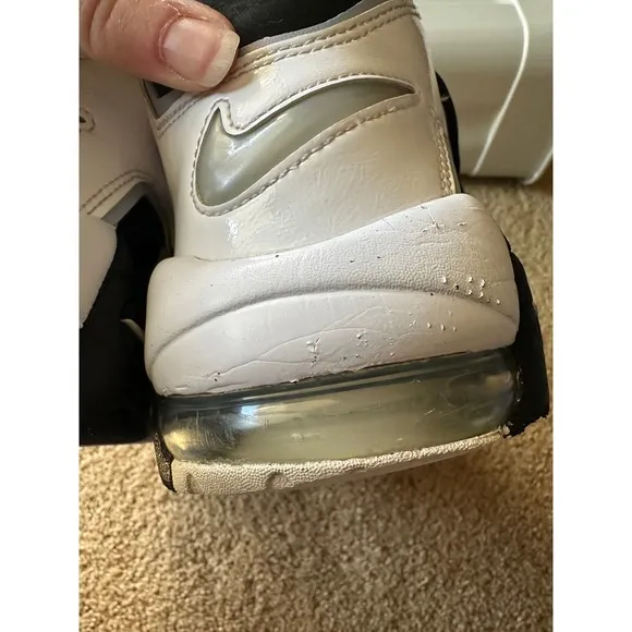 Nike Air More Uptempo 96 White Black Athletic Basketball Shoes  Men's Size 9