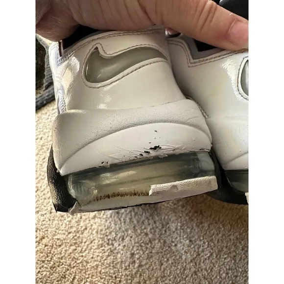Nike Air More Uptempo 96 White Black Athletic Basketball Shoes  Men's Size 9