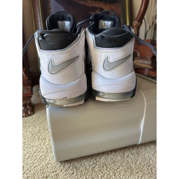 Nike Air More Uptempo 96 White Black Athletic Basketball Shoes  Men's Size 9