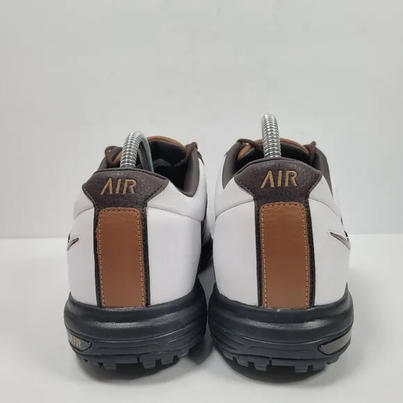 Nike Air Tour Saddle Men's White Brown Golf Shoes 418535-172 US Size 8