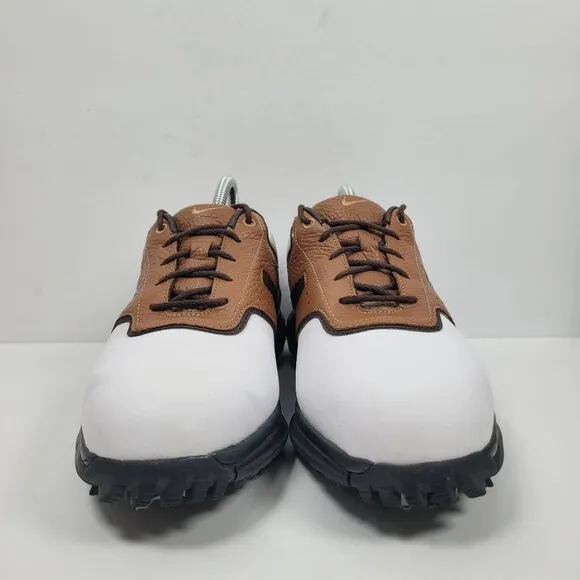 Nike Air Tour Saddle Men's White Brown Golf Shoes 418535-172 US Size 8