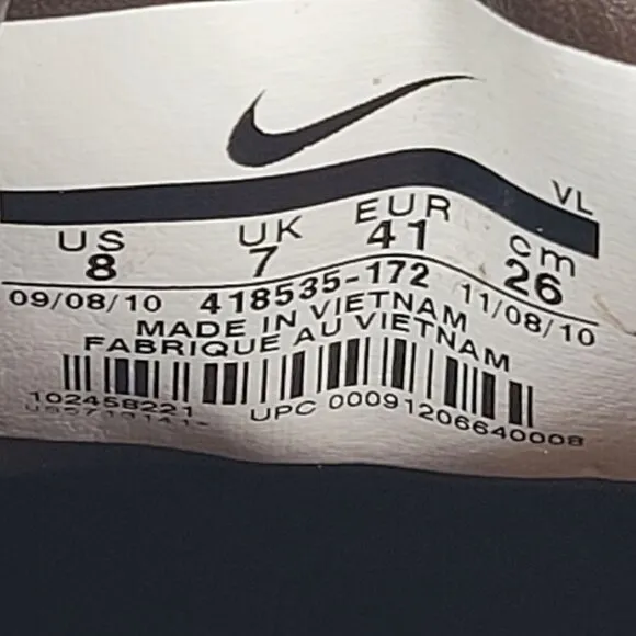 Nike Air Tour Saddle Men's White Brown Golf Shoes 418535-172 US Size 8
