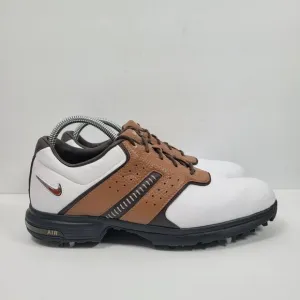 Nike Air Tour Saddle Men's White Brown Golf Shoes 418535-172 US Size 8