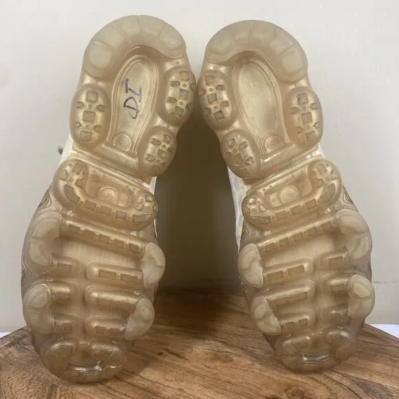 Nike Air VaporMax 2019 White Gold Womens Size 8.5 Cream Athletic Shoes