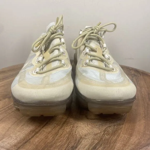Nike Air VaporMax 2019 White Gold Womens Size 8.5 Cream Athletic Shoes