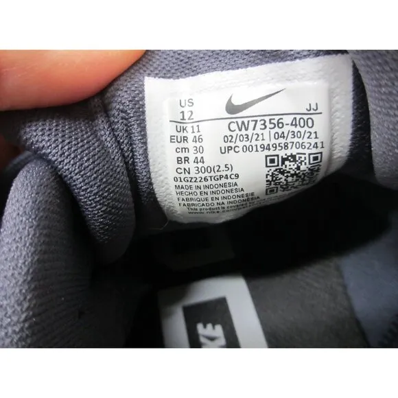 Nike Air Zoom Pegasus Running Shoes Navy Blue &amp; White CW7356-400 US 12 Mens Ligh
