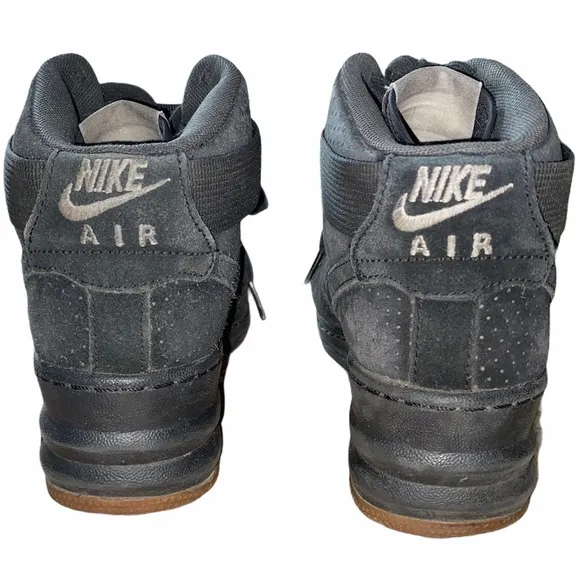 Nike Black Lunar Force Sky Hi Suede Sneakers sz 7.5