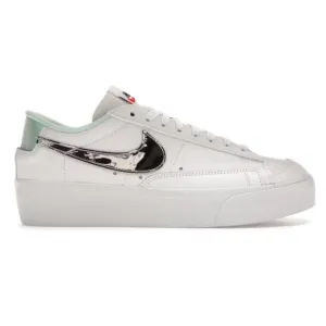 Nike Blazer Low Platform White Black Mint Foam Iridescent (Women's) Size 7.5