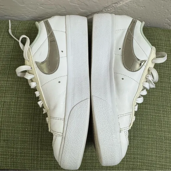 Nike Blazer Low Platform White Black Mint Foam Iridescent (Women's) Size 7.5