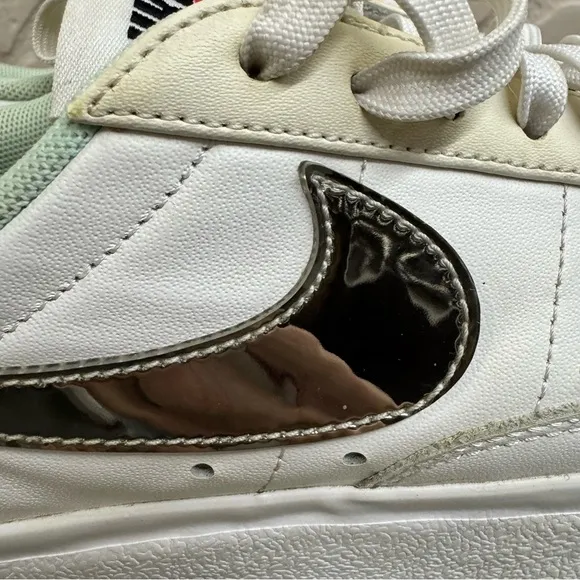 Nike Blazer Low Platform White Black Mint Foam Iridescent (Women's) Size 7.5