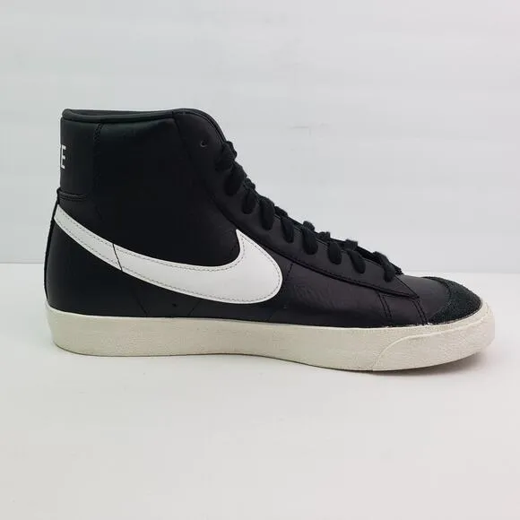 Nike Blazer Mid '77 Vintage Mens Size 11.5 Black White Leather Sneaker Shoes