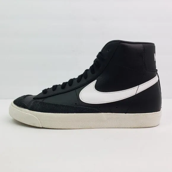 Nike Blazer Mid '77 Vintage Mens Size 11.5 Black White Leather Sneaker Shoes