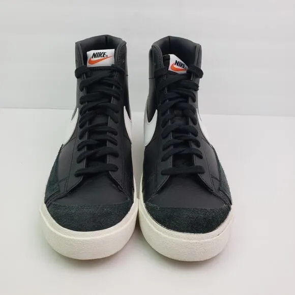 Nike Blazer Mid '77 Vintage Mens Size 11.5 Black White Leather Sneaker Shoes
