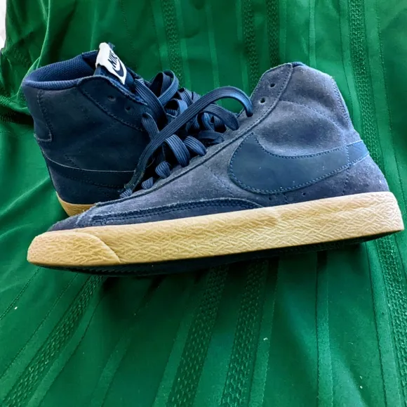 Nike Blazer Mid  Kids Skate Sneakers blue suede