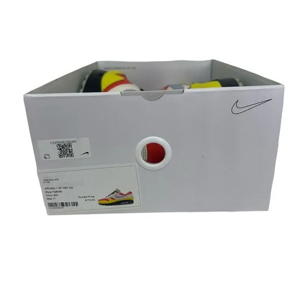 Nike By You Air Max 1 '87 Casual Lifestyle Sneaker Men's Size 9.5 Multi FQ8790