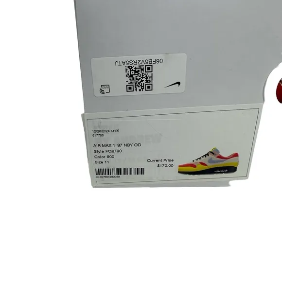 Nike By You Air Max 1 '87 Casual Lifestyle Sneaker Men's Size 9.5 Multi FQ8790