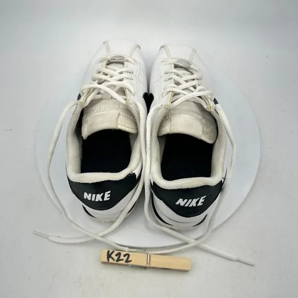 Nike Classic Cortez Leather White Black Youth Shoes 904764-102 Size 6.5Y EU 39