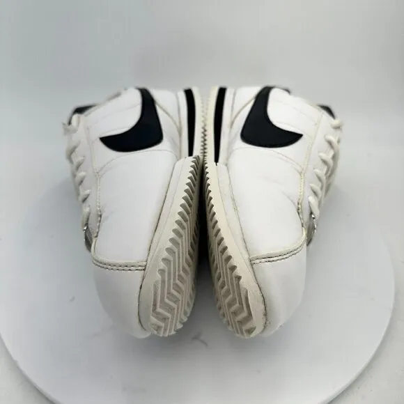 Nike Classic Cortez Leather White Black Youth Shoes 904764-102 Size 6.5Y EU 39
