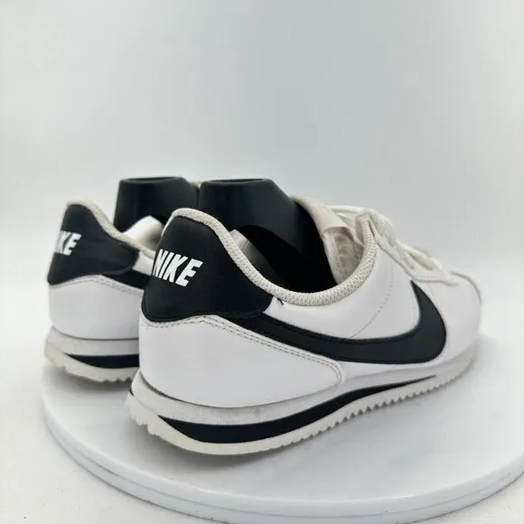 Nike Classic Cortez Leather White Black Youth Shoes 904764-102 Size 6.5Y EU 39