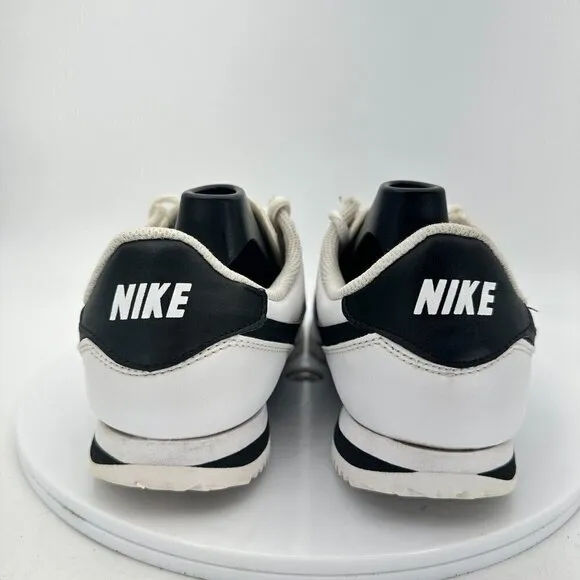 Nike Classic Cortez Leather White Black Youth Shoes 904764-102 Size 6.5Y EU 39