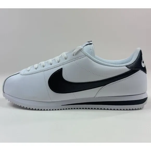 Nike Cortez Leather Mens 13 White Black Athletic Shoes Sneakers DM4044-105
