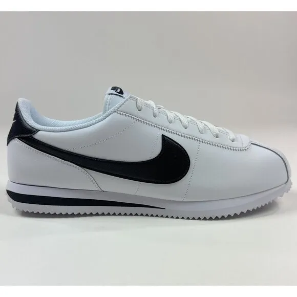 Nike Cortez Leather Mens 13 White Black Athletic Shoes Sneakers DM4044-105