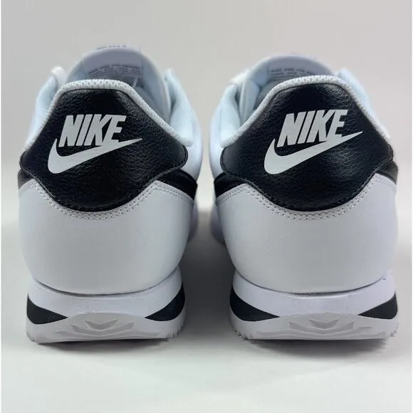 Nike Cortez Leather Mens 13 White Black Athletic Shoes Sneakers DM4044-105