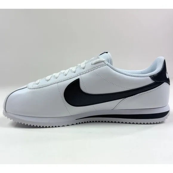 Nike Cortez Leather Mens 13 White Black Athletic Shoes Sneakers DM4044-105