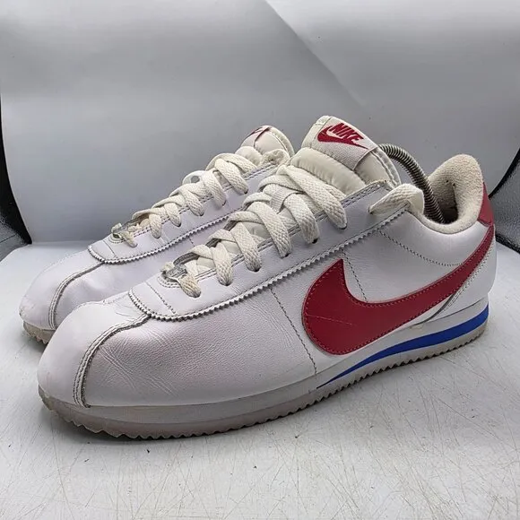 Nike Cortez Mens 12 White Red Blue Forrest Gump Sneaker Shoes Classic 882254-164