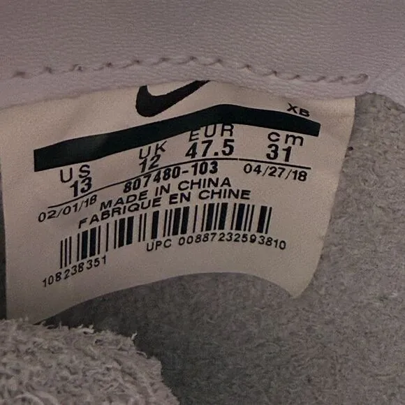 Nike Cortez Swooshless Mens 13 Shoes White Leather neakers No Swoosh Gump