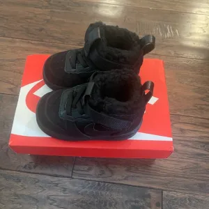 NIKE Court Borough Mid 2 TD Black Toddlers Shoes Size 4c CQ4027 001 New In Box