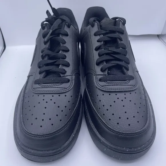 Nike court vision low black leather sneakers mens Size 9.5