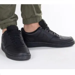 Nike court vision low black leather sneakers mens Size 9.5