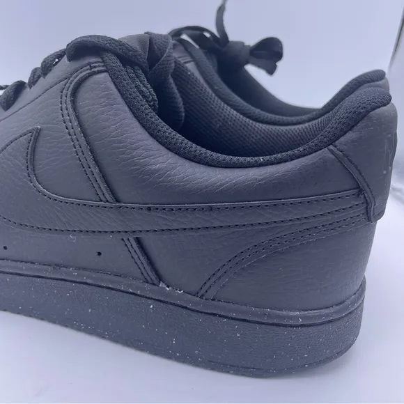 Nike court vision low black leather sneakers mens Size 9.5