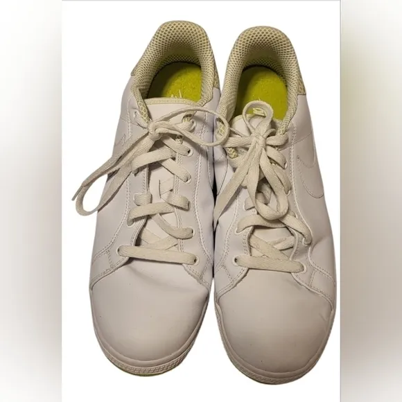 Nike Court White Highlighter Green Tennis Shoes Size 11