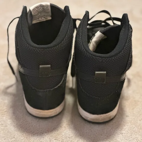 NIKE DUNK HIDDEN WEDGE BLACK SUEDE SNEAKERS SIZE 10