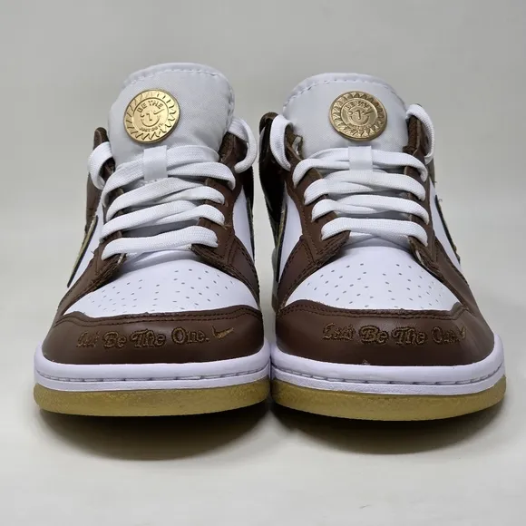 Nike Dunk Low GS White Metallic Gold White Shoes HM3725-171 Youth Size 6.5Y New