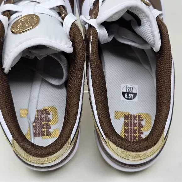 Nike Dunk Low GS White Metallic Gold White Shoes HM3725-171 Youth Size 6.5Y New