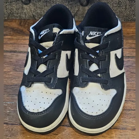 Nike Dunk Low Toddler Shoes Size 10C Panda Black/White