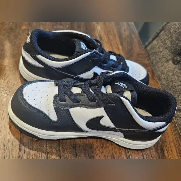 Nike Dunk Low Toddler Shoes Size 10C Panda Black/White