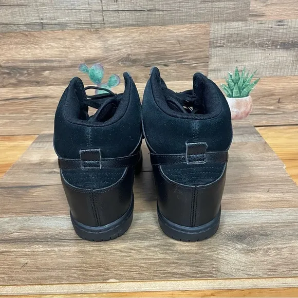 Nike Dunk Sky Hi Essential Women's hidden wedge sneaker black on black women 8.5