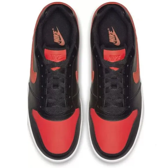 Nike Ebernon Low Men Retro Basketball Shoes Sneakers Black Red Habanero