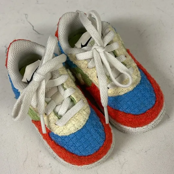 NIKE FORCE 1 LOW LV8 NEXT NATURE TD 'HEMP - MULTI' SIZE 6 C TODDLER DV2194 400