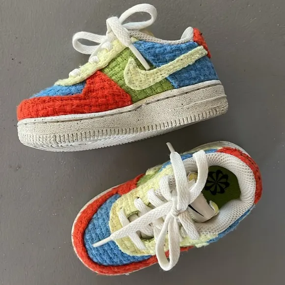 NIKE FORCE 1 LOW LV8 NEXT NATURE TD 'HEMP - MULTI' SIZE 6 C TODDLER DV2194 400