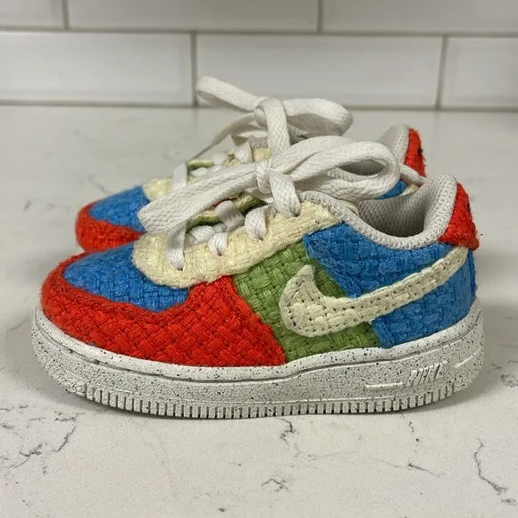 NIKE FORCE 1 LOW LV8 NEXT NATURE TD 'HEMP - MULTI' SIZE 6 C TODDLER DV2194 400