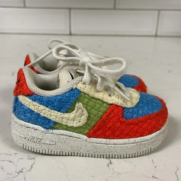 NIKE FORCE 1 LOW LV8 NEXT NATURE TD 'HEMP - MULTI' SIZE 6 C TODDLER DV2194 400