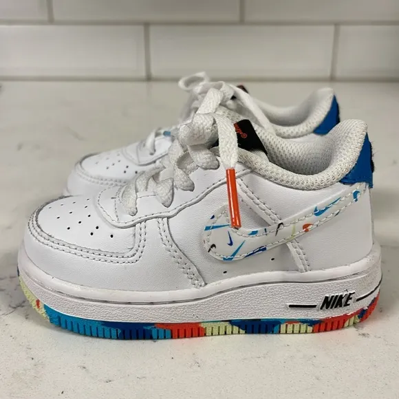 Nike Force 1 LV8 Baby/Toddler 5C Shoes “Swoosh Pack” DM7599-100 Worn 2x’s