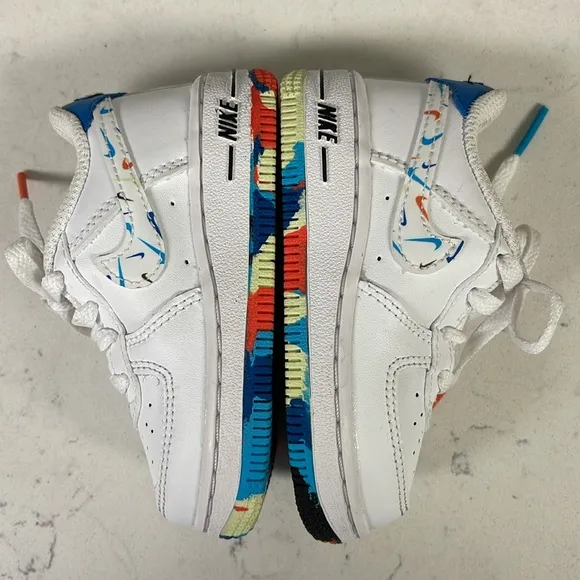 Nike Force 1 LV8 Baby/Toddler 5C Shoes “Swoosh Pack” DM7599-100 Worn 2x’s