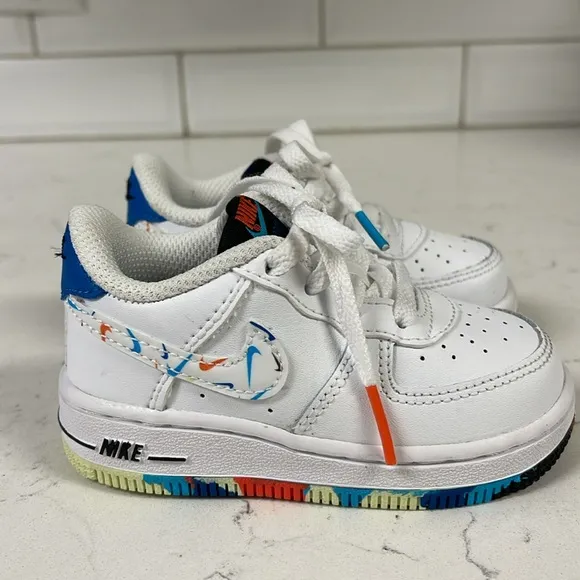 Nike Force 1 LV8 Baby/Toddler 5C Shoes “Swoosh Pack” DM7599-100 Worn 2x’s