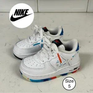 Nike Force 1 LV8 Baby/Toddler 5C Shoes “Swoosh Pack” DM7599-100 Worn 2x’s